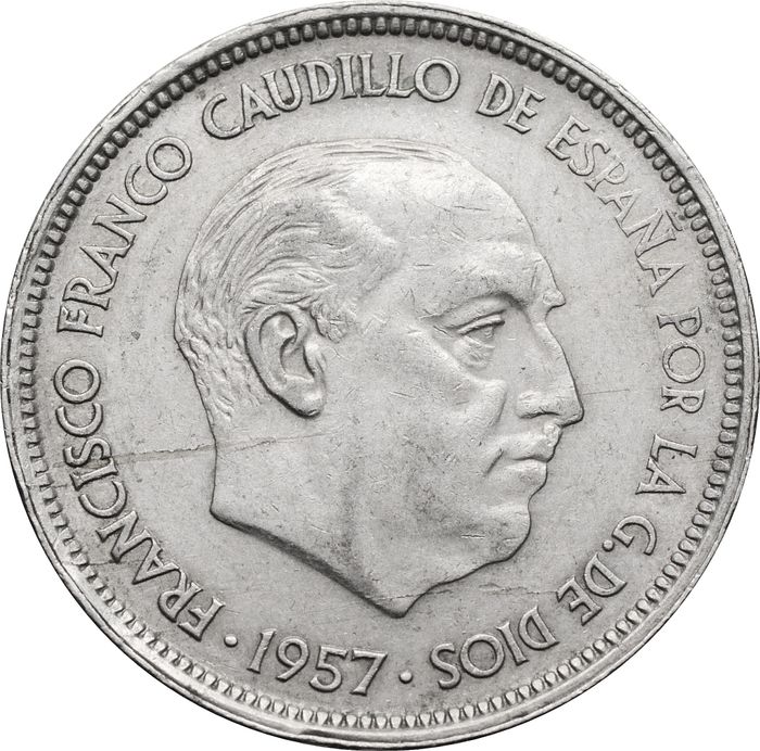 50 песет 1957 Испания XF