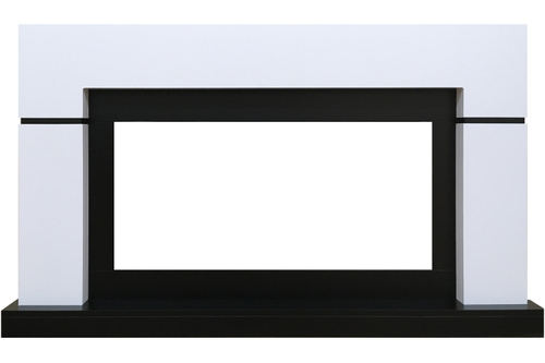 Каминокомплект Lindos - Белый с черным (Ширина 1470мм) с очагом Vision 42 LED