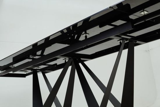 Стол RIETI 200 KL-99 Белый мрамор матовый, итальянская керамика / черный каркас