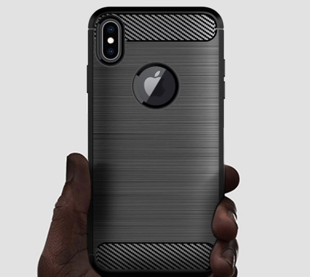 Чехол для iPhone XS Max цвет Black (черный), серия Carbon от Caseport