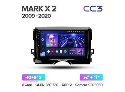 Магнитола Teyes CC3 4-64 Toyota Mark X 2 X130 2009 — 2020 9.0"