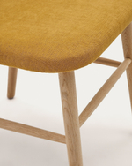 Helda Стул из горчичной синели и массива дуба