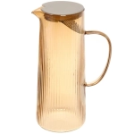 Кувшин стеклянный 1200мл «Орфей» с пластиковой крышкой и ситом, золотой