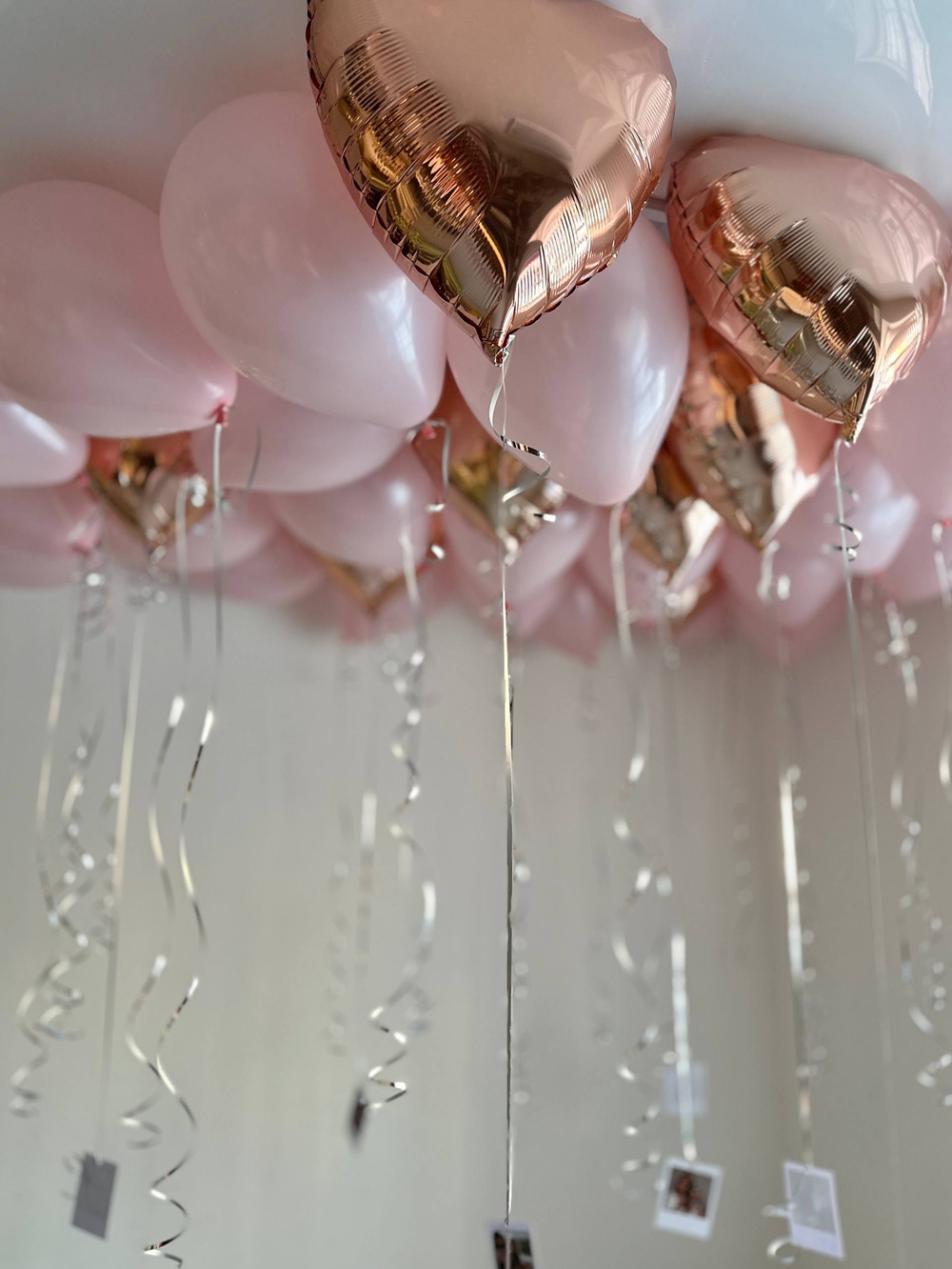 Воздушные гелиевые шарики с доставкой по Хабаровску розовое золото/розовый фото №4645