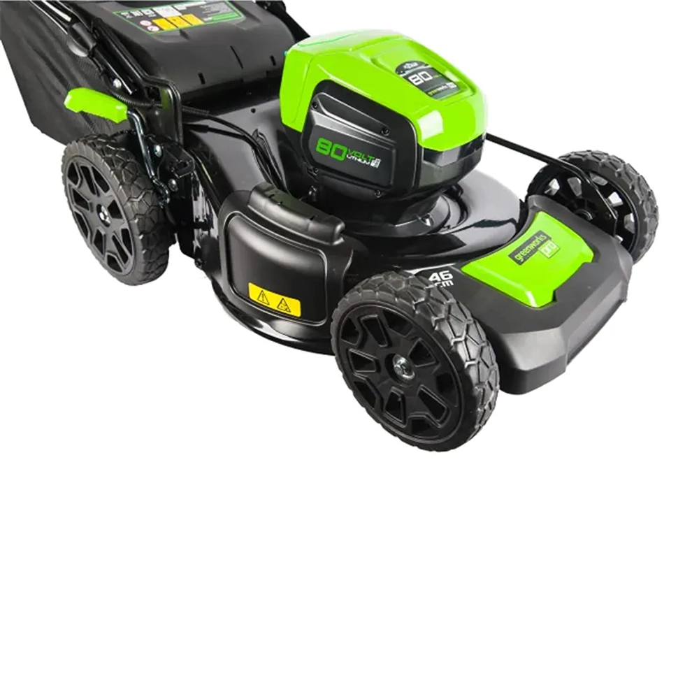 Аккумуляторная газонокосилка Greenworks GD80LM46K4 80V 80В (1 x 4 Ач, ЗУ) нож 46 см, 2500907UB