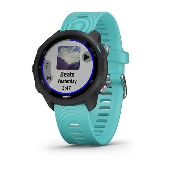 Часы для бега Garmin Forerunner 245 Music черный с бирюзовым ремешком (010-02120-32)