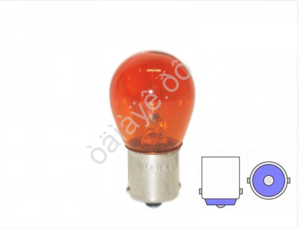 Автолампа  РY 12-21 (PY21W) 1конт ORANGE (ровн штифт) (BA15s) Маяк #61213OR шт