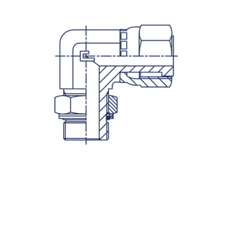Штуцер FMG90 D12 ORFS 13/16 - UNF 3/4 (обжатая гайка)