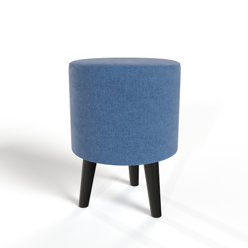 Пуф круглый на трёх высоких ножках Фантазёр D-11 (Синий) в офис, дом, салон красоты, прихожая, гостиная, на кухню, в кафе, в зону ожидания, в коридор, к туалетному столику. Банкетка, подставка.