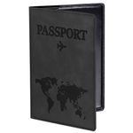 Обложка для паспорта "Passport Map", мягкая экокожа, графитовая, STAFF, 238875