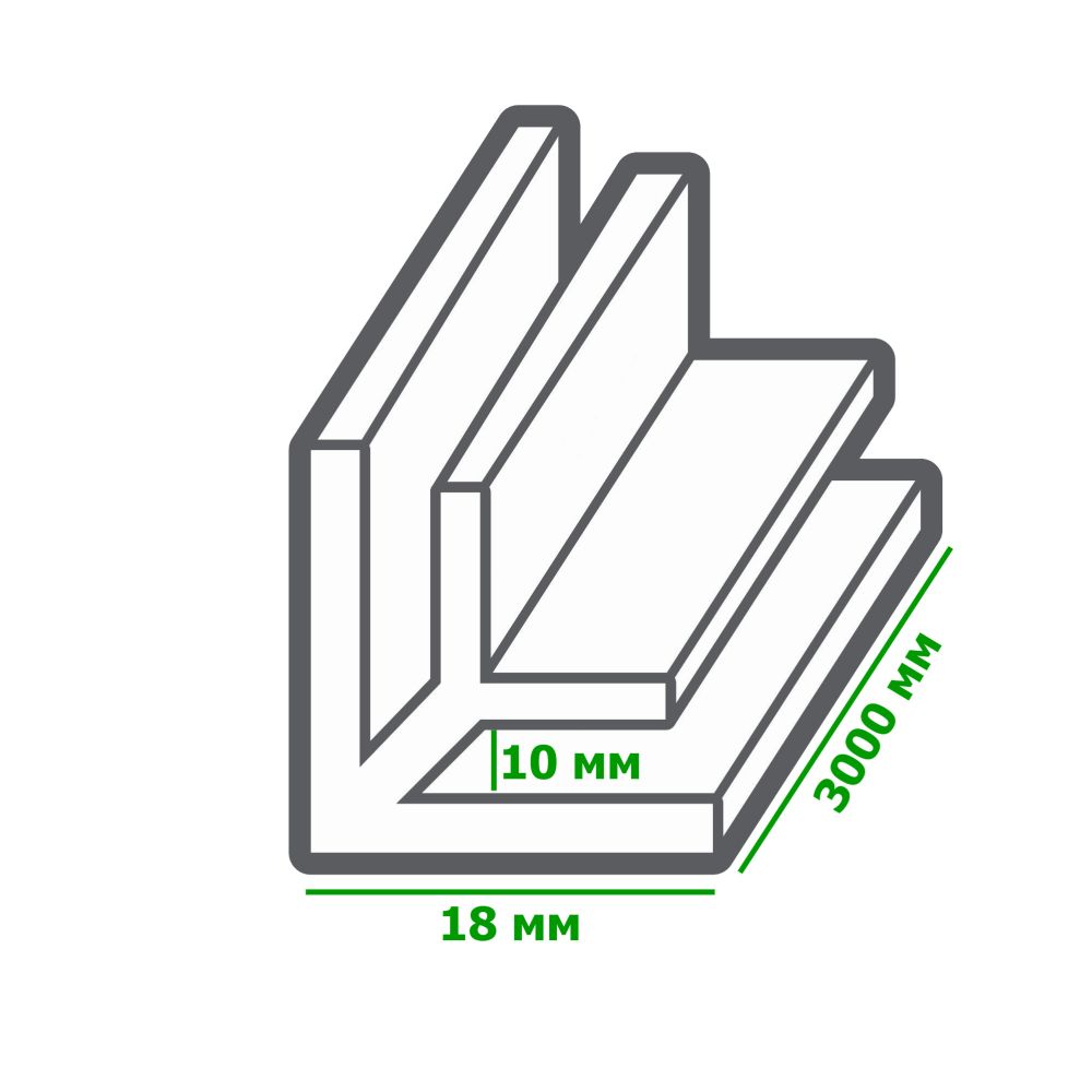 Угол наружный белый ПВХ 3м