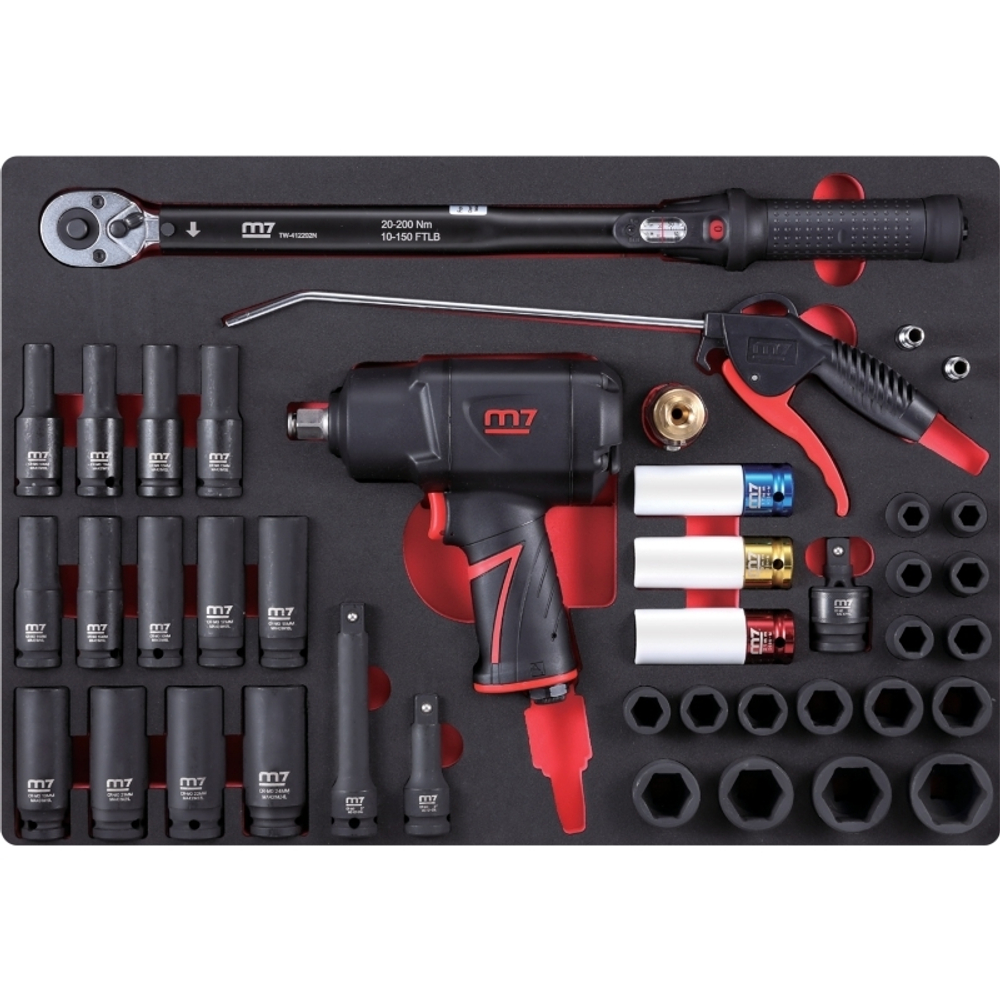Набор пневмоинструмента 1/2&quot; с принадлежностями, кейс, 41 предмет MIGHTY SEVEN (M7) NC-4255QC