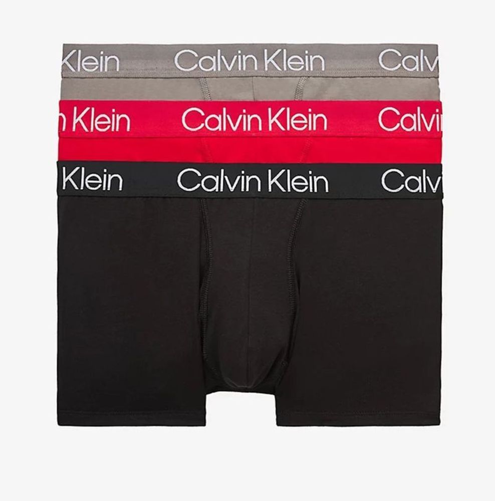 Мужские спортивные боксеры Calvin Klein Boxer Brief 3P - december sky/rouge/black