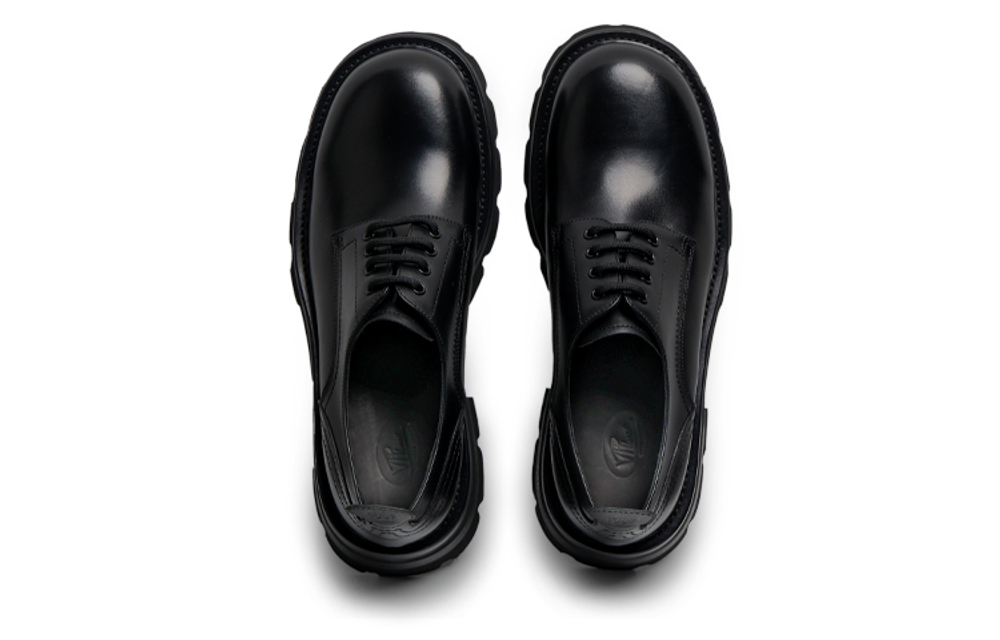 Viplander Top Grain Cow Leather Platform Shoes Men"s Black