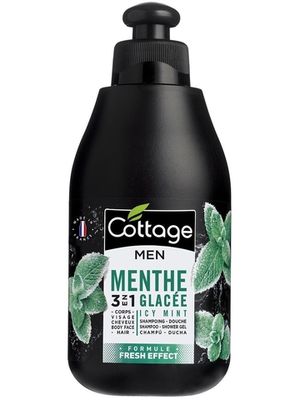 COTTAGE Мужской Шампунь для волос и ГЕЛЬ для душа ОСВЕЖАЮЩАЯ МЯТА /Shampoo-Shower Gel Icy Mint Fresh Effect 250мл