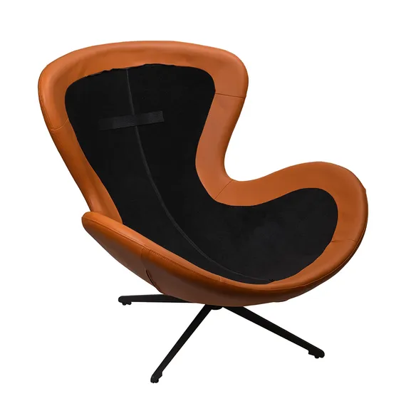 Кресло Tiron, серый шенилл, оранжевая экокожа