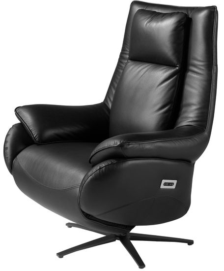 Кресло-реклайнер поворотное 5124/A1167-T541040 черное кожаное Испания 