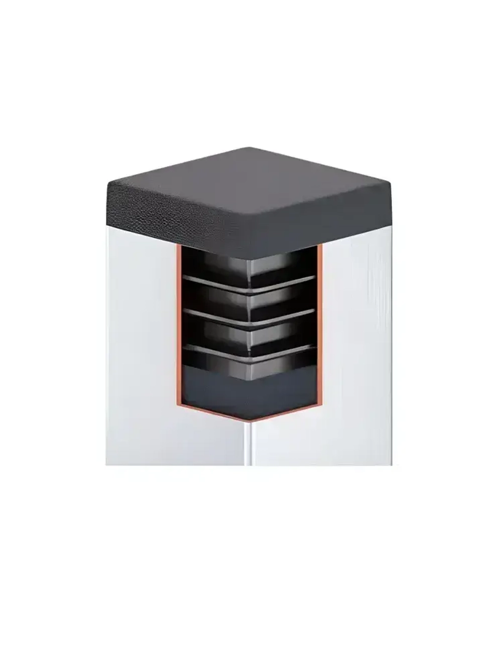 Заглушка 20х20 мм квадратная для труб ножек стульев пластиковая- 20шт