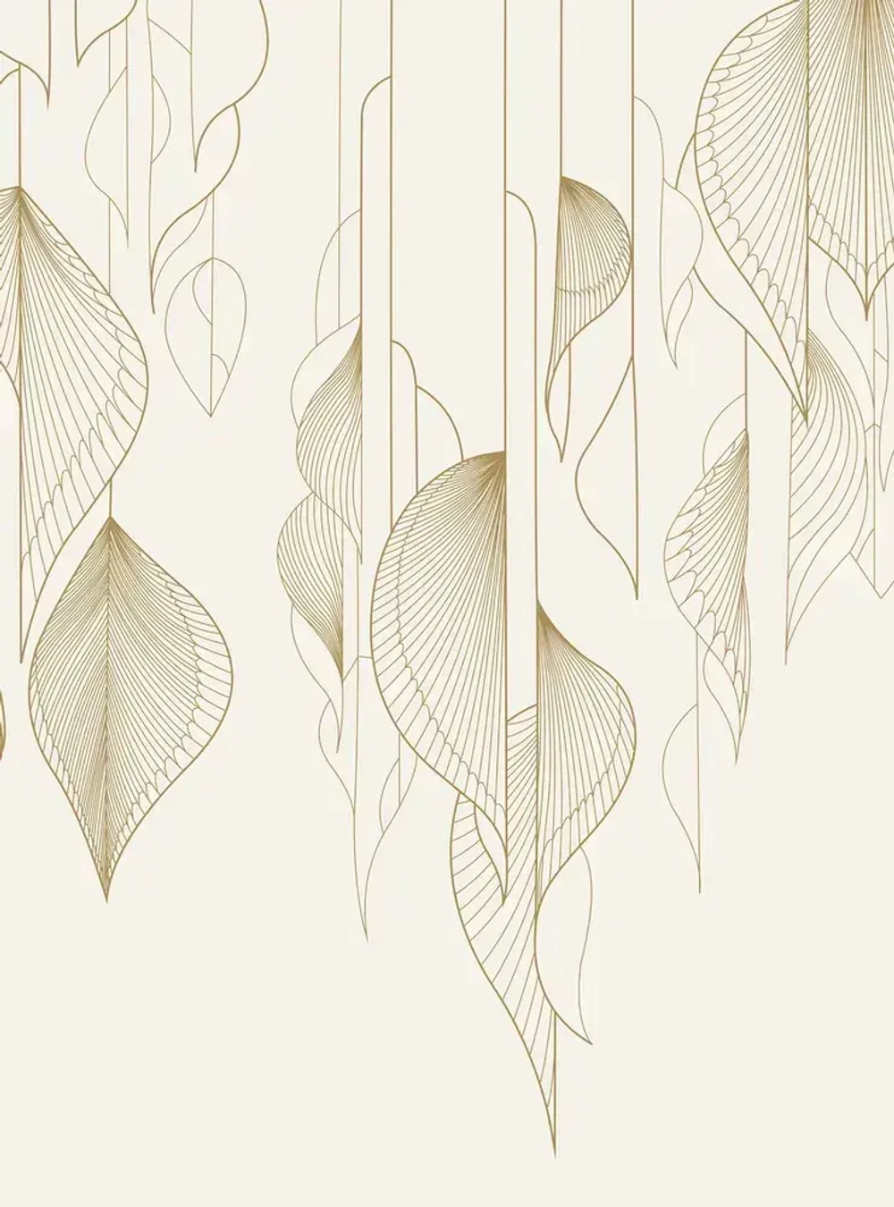 Фотообои на стену флизелиновые Foto Print "Графические листья" 200x270 см (ШxВ), в спальню, гостиную