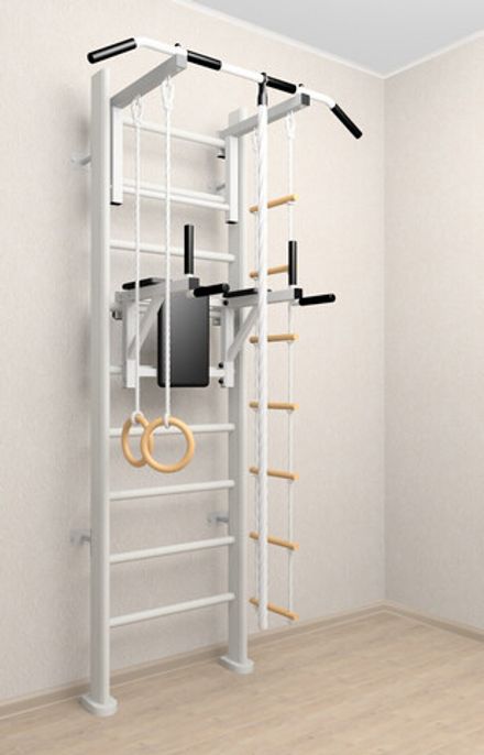 Деревянная шведская стенка Sv Sport 904б (Турник стандарт/Брусья/Канат/Kольца/Лестница)