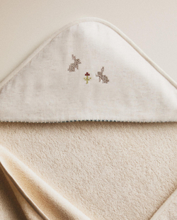 Zara Home Детское полотенце с капюшоном из хлопка, бежевый, 80x80 см · 5679/423