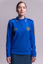 Рубашка-поло женская МЧС длинный рукав (нового образца, василек)