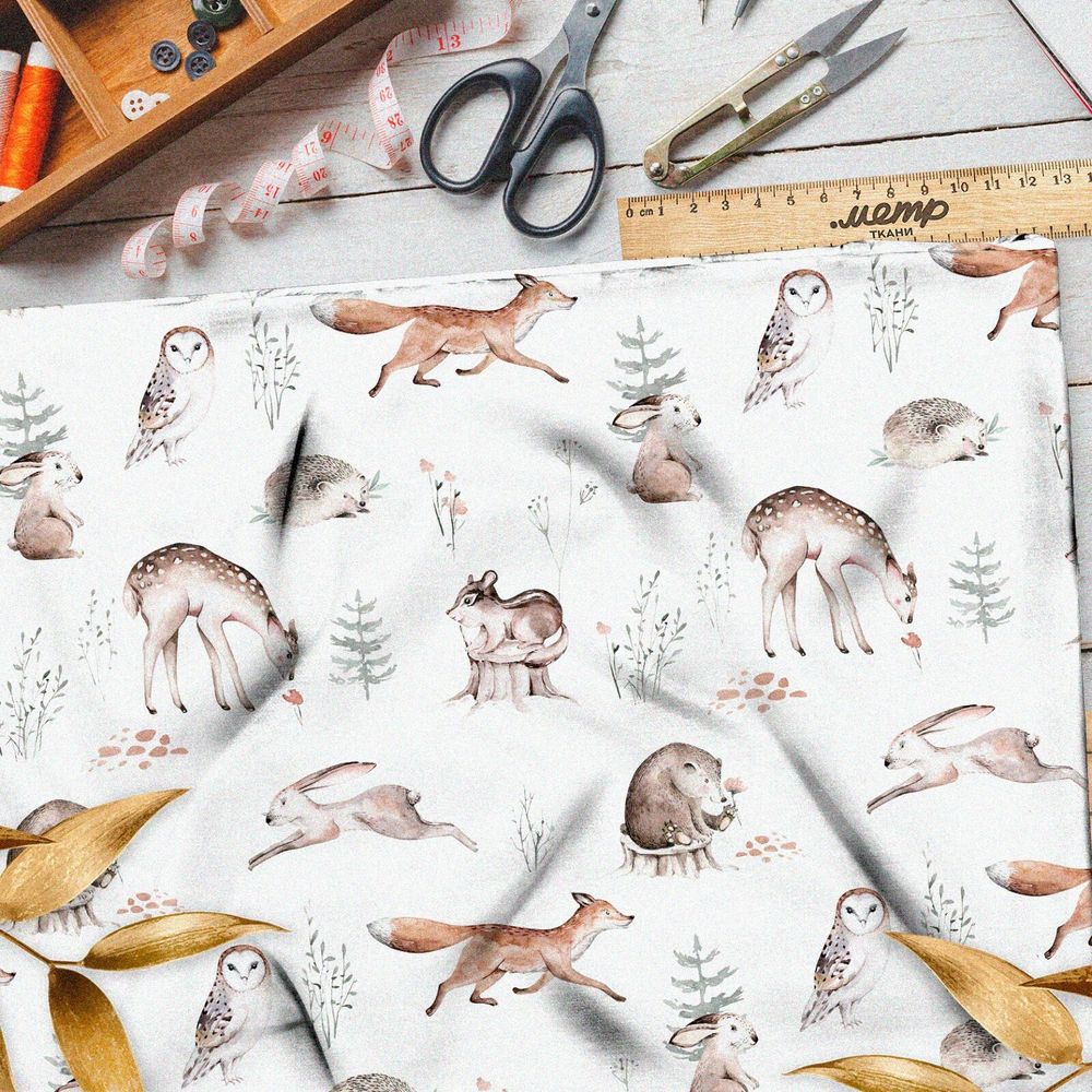Ткань ниагара лесные зверьки
