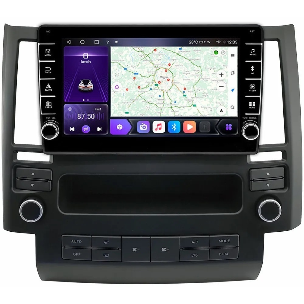 Магнитола для Infiniti FX35, FX45 2003-2005 - Carmedia SF-9279-1 (кнопки и крутилки), Android 12, TS10,  CarPlay, 4G SIM-слот