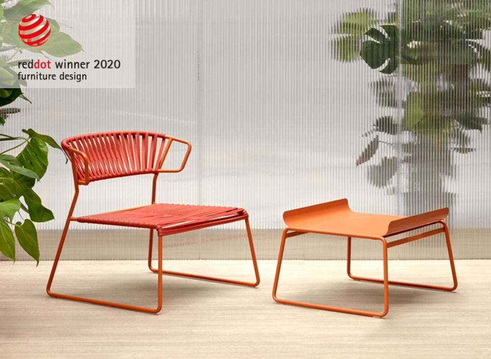 Кресло лаунж плетеное Scab Design Lisa Lounge Club, терракотовый