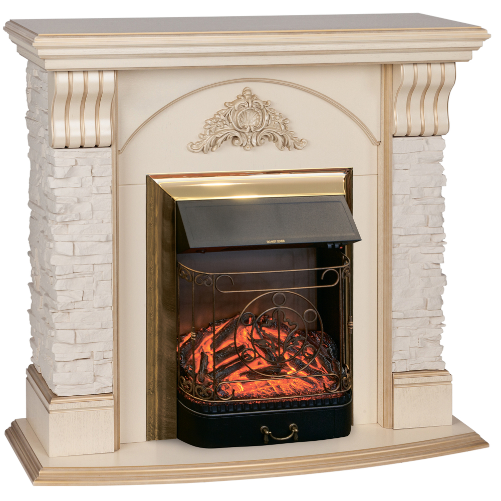 Каминокомплект Real Flame Athena WT с очагом Majestic Lux Brass