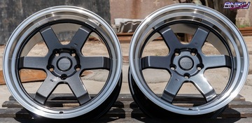 Комплект разношироких дисков Shogun V R17 8.0/9.0j 5*114.3  Dark Gunmetal ML