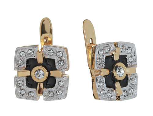 "Радамера" серьги в золотом покрытии из коллекции "Эллада" от Jenavi  с английским замком