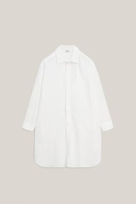 Massimo Dutti Длинная драпированная рубашка из 100% хлопка - Limited Edition, белый