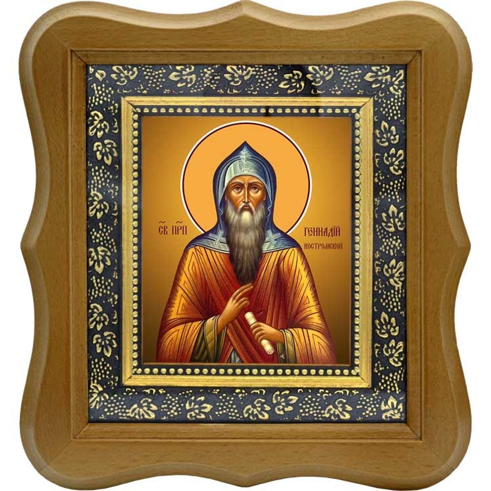 Геннадий Костромской, Любимоградский преподобный. Икона на холсте.