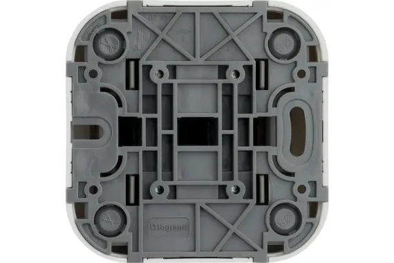 Выключатель Legrand Quteo 2-клавишный проходной накладной белый 26887