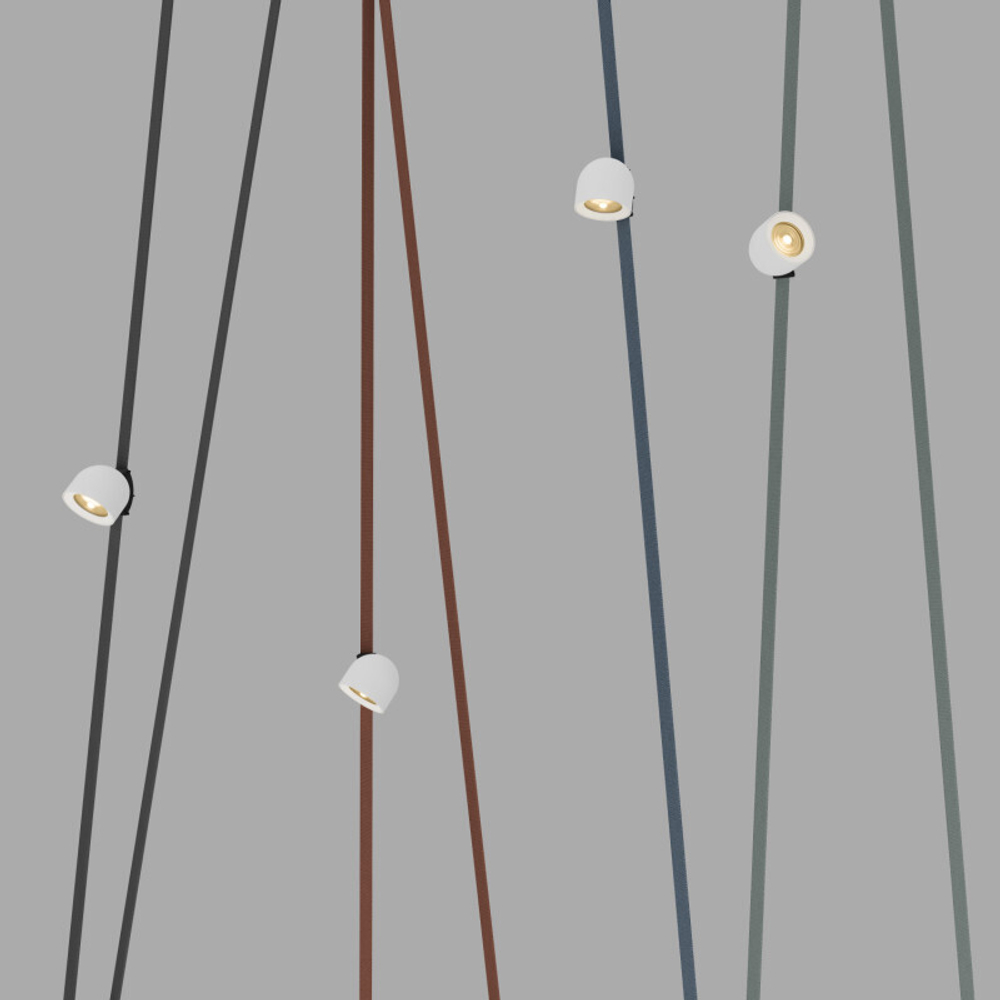 DK5541-WH+BK Поворотный светильник для трека-ремня Belty, серия Spot, со светодиодом, D100*H107мм, 48V DC, 12W, RA90, 38°, 3000K, IP20, белый с черным, алюминий