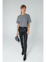 Футболка унисекс серая повседневная базовая оверсайз