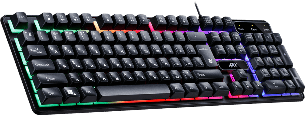 Клавиатура проводная игровая Defender Arx GK-196L, ENG/RUS, USB, радужная подсветка, НОВИНКА!