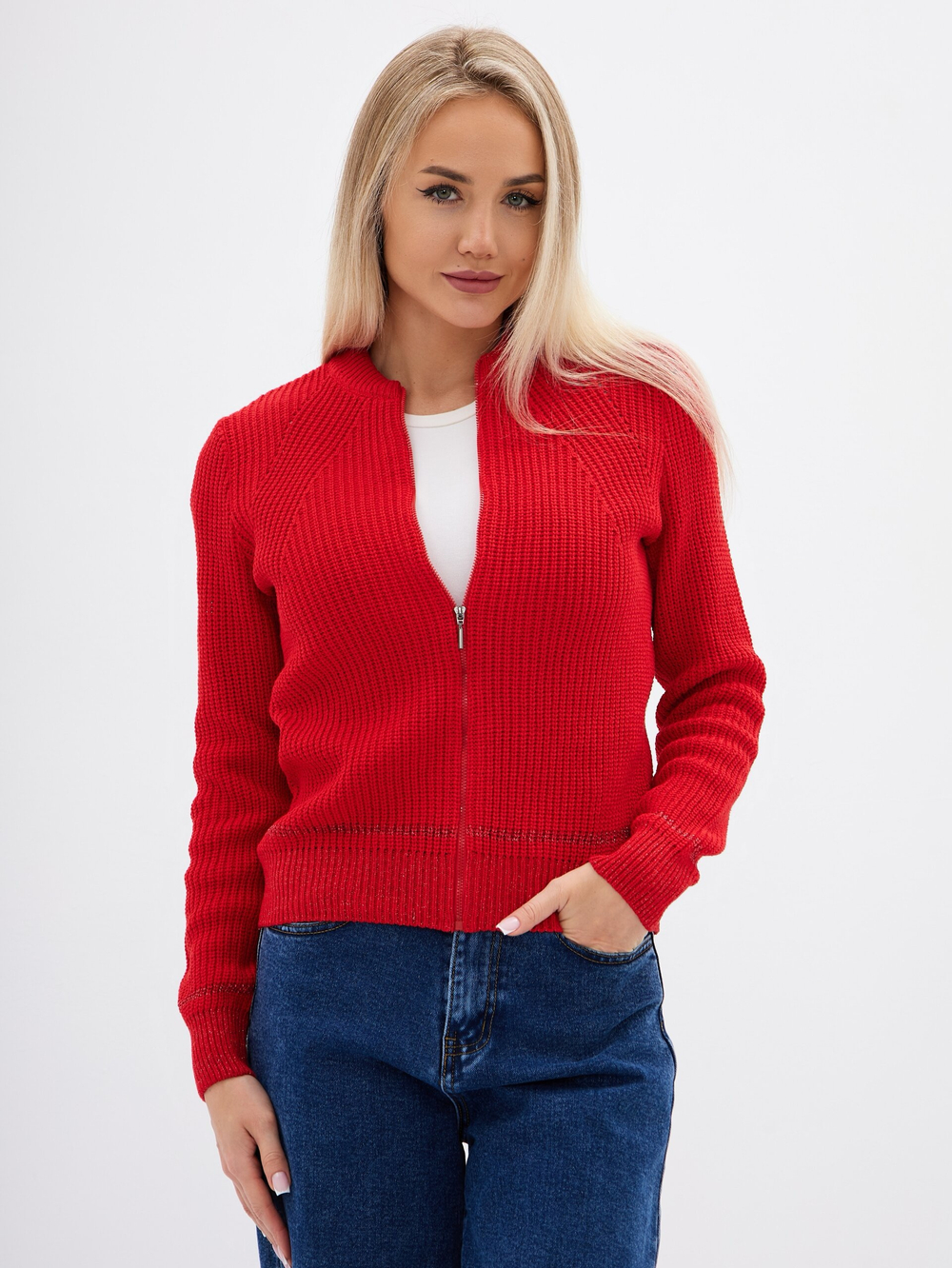 Красный жакет на молнии Тамбовчанка