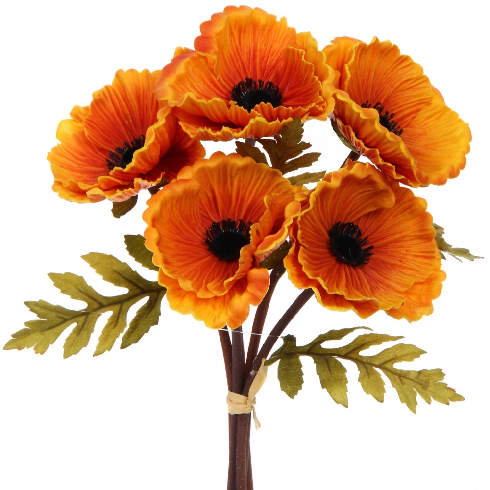 Цветы искусственные «Natur» 30см Маки 5шт оранжевые