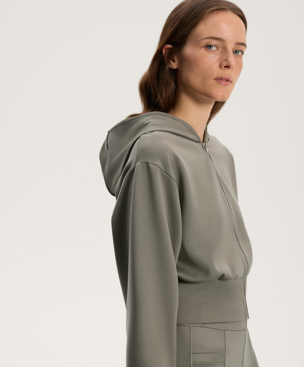 Oysho Куртка с капюшоном, линялый хаки