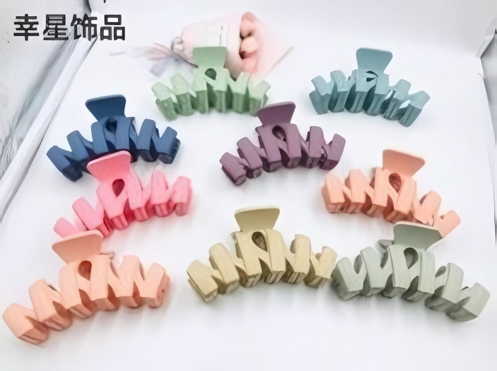 Заколка - краб для волос на блистере «TIARA», шесть цветов в ассортименте, 11см