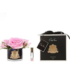 Букет из 5 розовых роз в темной вазе, Cote Noire