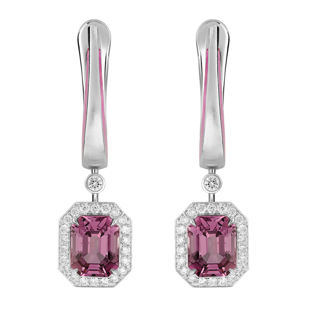 Серьги со Шпинелью и Бриллиантами, Е0143-13/1