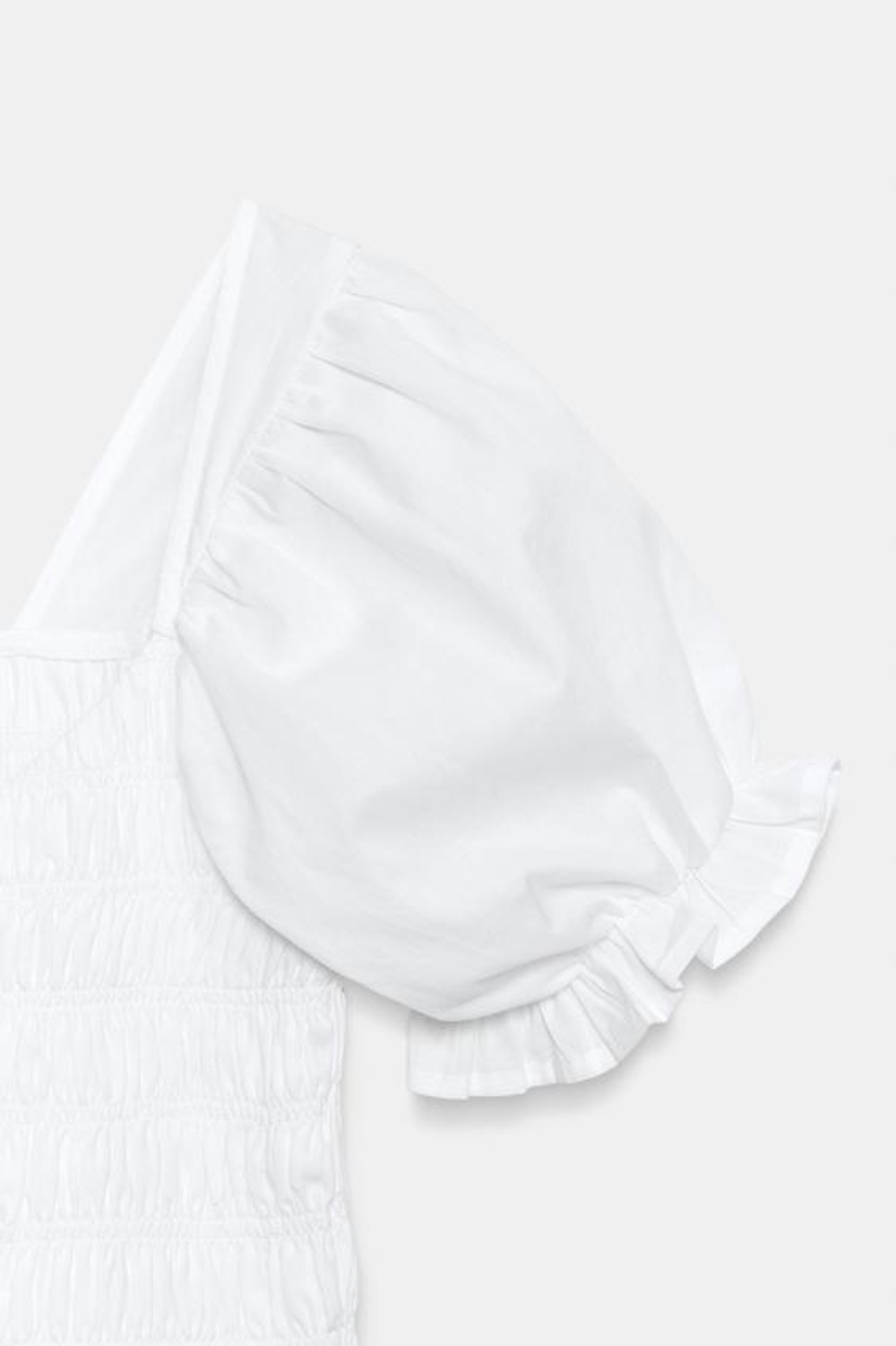 ZARA ТОП КОМБИНИРОВАННЫЙ СО СБОРКАМИ, БЕЛЫЙ