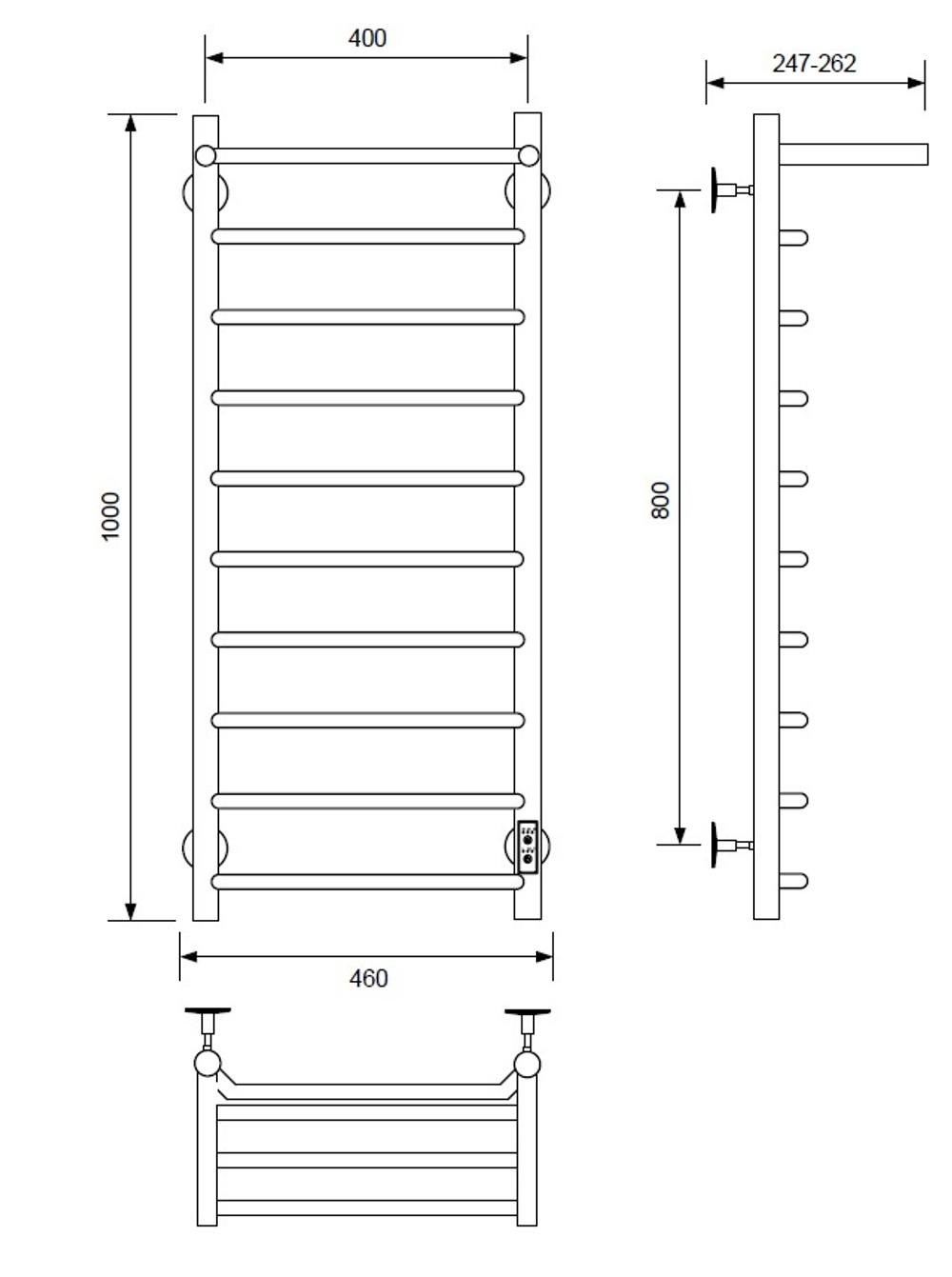 Полотенцесушитель электрический с/т Comfysan Scola EC-10 100/40 с полкой, белый