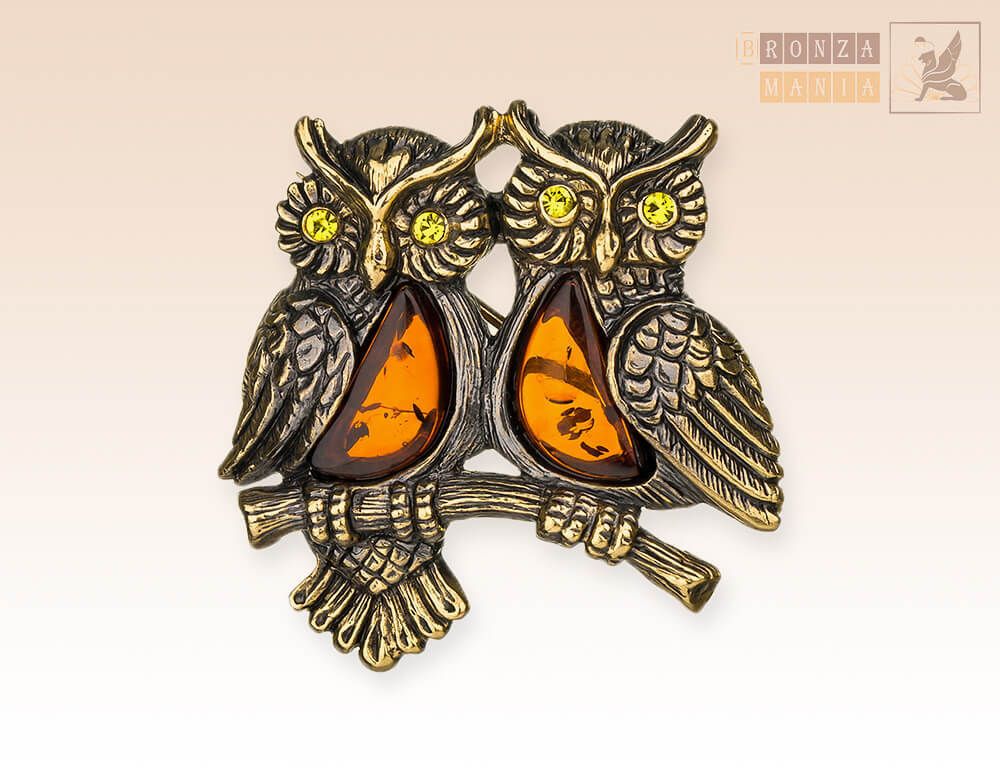 брошь Совушки