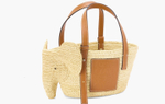 Сумка Loewe Elephant Raffia and Calfskin Leather Small Basket Bag "Natural Brown"