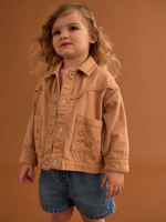 Куртка джинсовая с вышивкой для девочки Next E25-111, Кирпичный