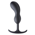 Черный массажер простаты с утяжелителями Premium Silicone Weighted Prostate Plug Large - 18,8 см. (Цвет: черный)
